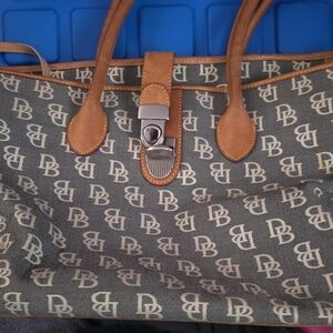 Dooney & Bourke Gray and Tan Tote Bag